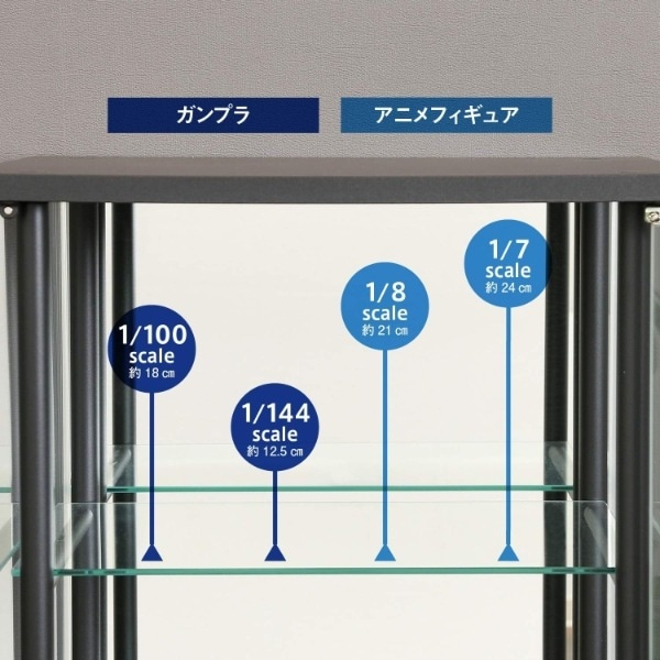 コレクションケース フィギュアケース 2段 幅48.6×奥行38.2×高さ88.8cm