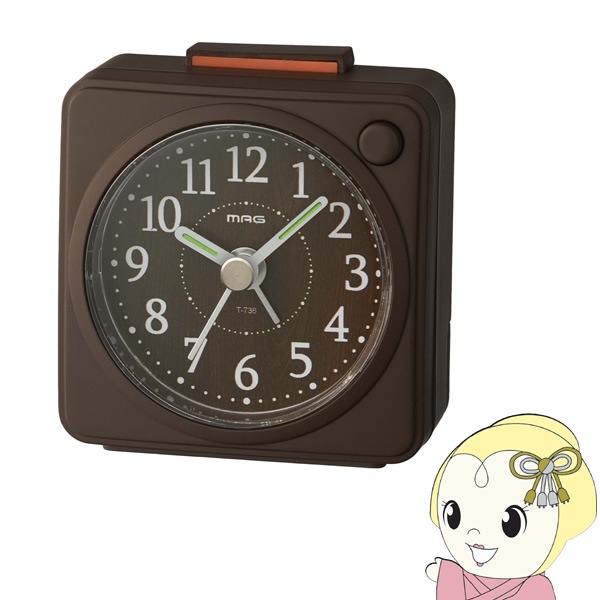 置き時計 アナログ ノア精密 MAG マグ 非電波 連続秒針 ミニ 手のひら