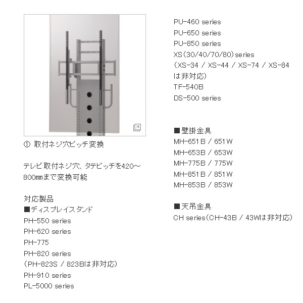 ブラケットアタッチメント タテ寸法変換金具 ハヤミ工産(HAMILeX) QP