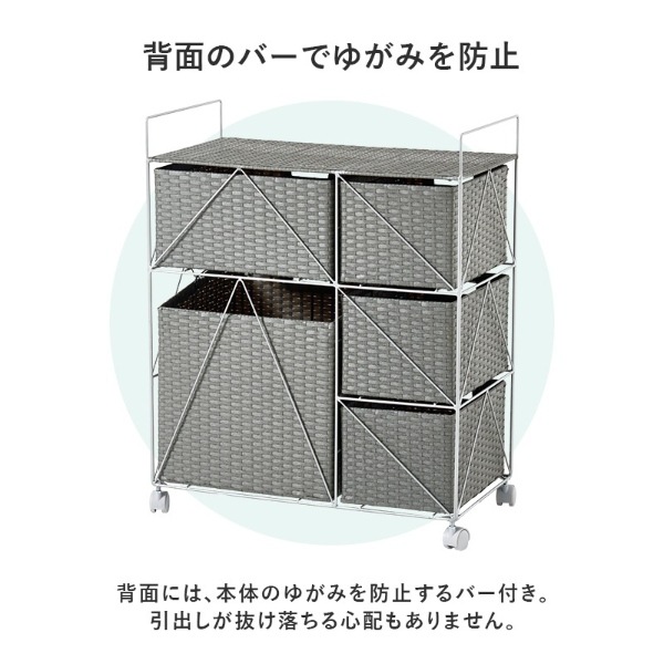 ランドリーラック ラタン風 かご 引き出し バスケットラック