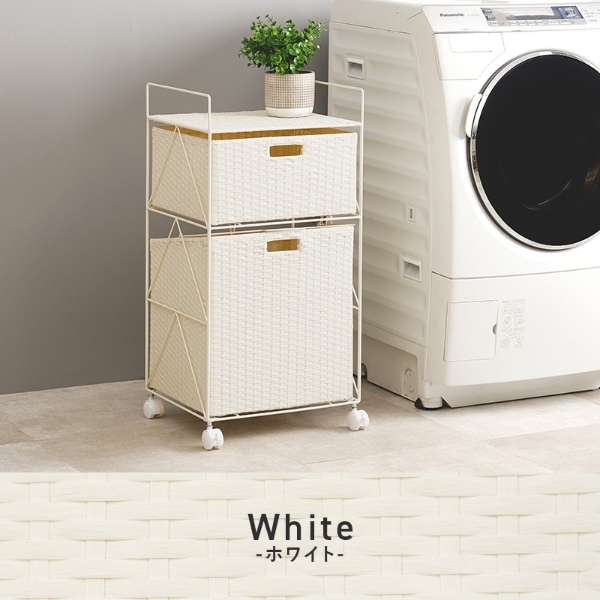 送料無料(沖縄・北海道・離島除く)□ランドリーラック ラタン風 かご
