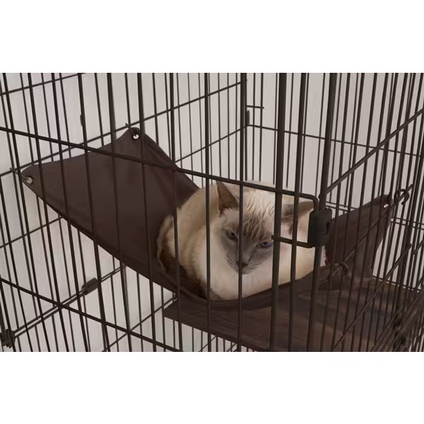 猫 ケージ 木製 2段 飼い おしゃれ 木製 スリム 大型 ウッディ