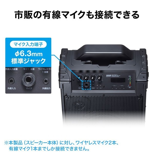 拡声器スピーカー サンワサプライ ワイヤレスマイク付き拡声器