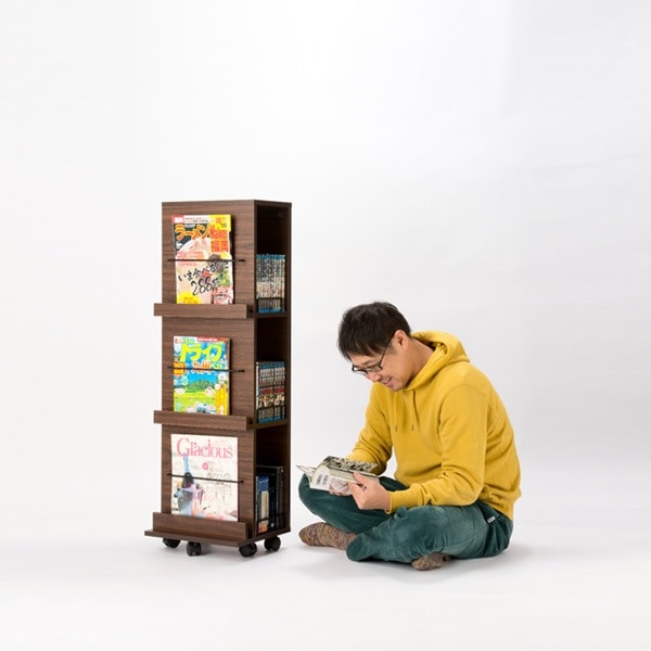 マガジンラック 本棚 3段 ディスプレイ オシャレ マガジンラック 回転