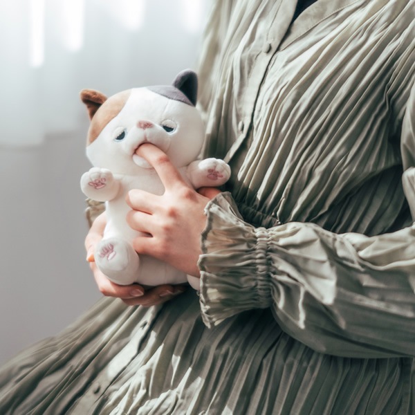 敬老の日 プレゼント 甘噛みハムハム ゆず/ミケネコ ぬいぐるみ 敬老の