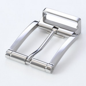 幅3.5cm用 バックルのみ クリップ式ピンバックル ブラス100% 実用新案取得モデル シルバー 裏ロゴモデル