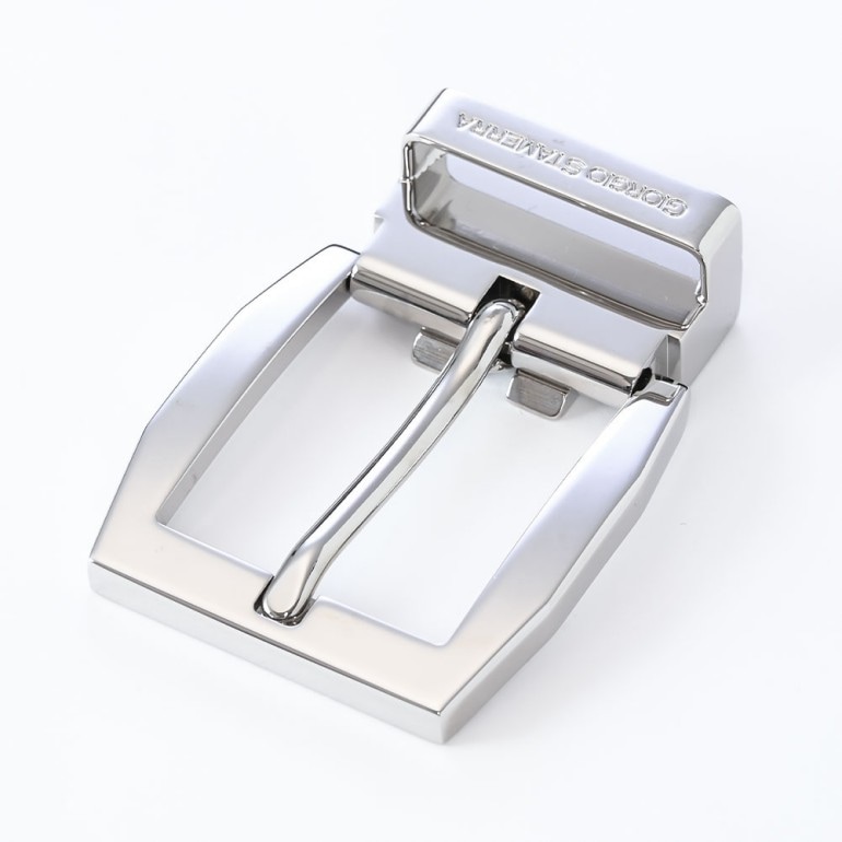 幅3cm用 バックルのみ クリップ式ピンバックル ブラス100% スタンダードモデル FBM7 シルバー