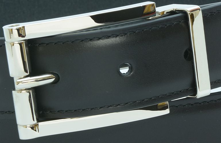 ジョルジオ スタメッラ ベルト ブッテーロ ネロ シルバーバックル 幅3cm ウエスト87cmまで対応 ストリンガシステム 名入れ可有料 工賃別売り