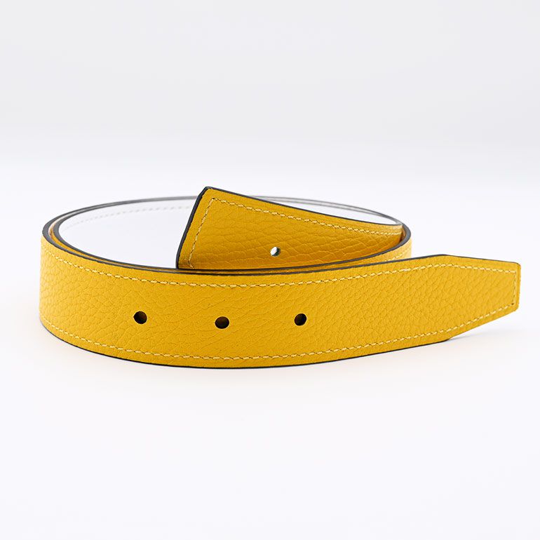 幅3cm ウエスト約65cm～100cmまで ストリンガ(ズボン用替えベルト) アルチェ ゴルフ用 リバーシブル ビアンコ×ジャッロ