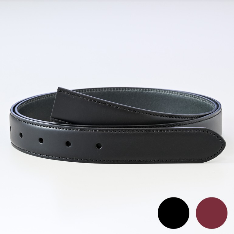 幅3cm ウエスト107cmまで ストリンガ(ズボン用替えベルト) ブッテーロレザー ネロ ワインレッド 名入れ可有料 工賃別売り