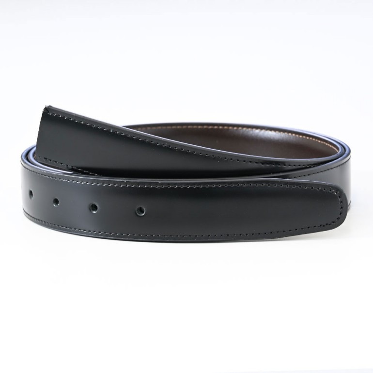 幅3cm ウエスト127cmまで ストリンガ(ズボン用替えベルト) ジョバンニ ネロ フルグレインレザー 名入れ可有料 工賃別売り