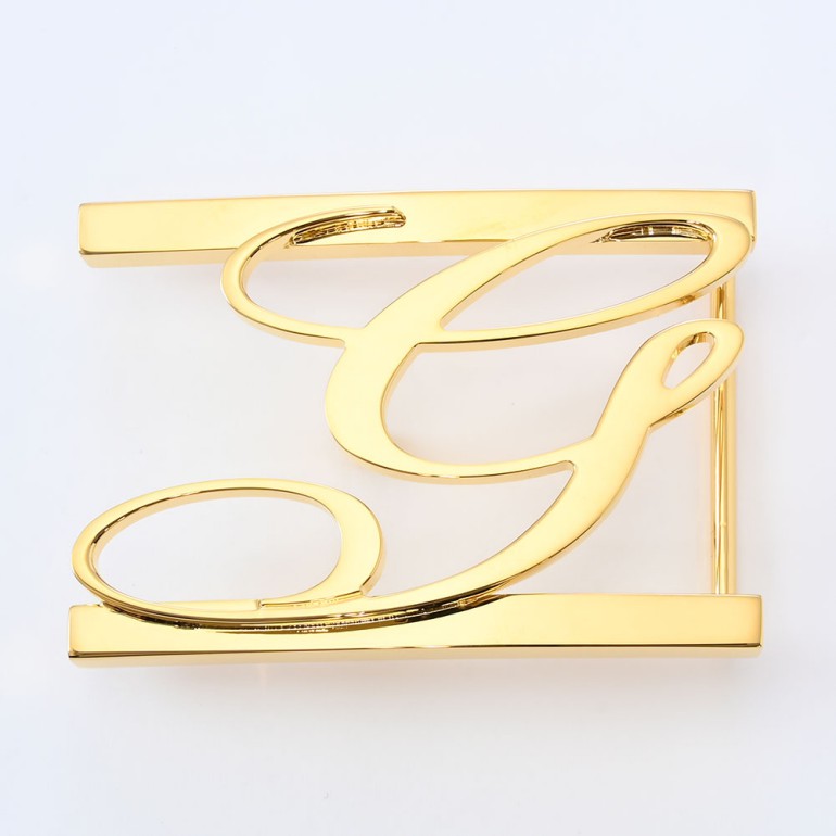 幅3cm用 バックルのみ トップ式バックル Gロゴバックル メンズ レディース ブラス100% アルチェ用 FBM GLB1 30 ゴールド