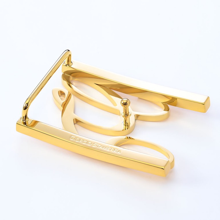 幅3.5cm用 バックルのみ トップ式バックル Gロゴバックル メンズ ブラス100% アルチェ用 FBM GLB1 35 ゴールド