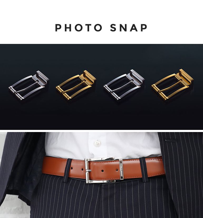 幅3.5cm用 バックルのみ クリップ式ピンバックル ブラス100% 実用新案取得モデル シルバー 裏ロゴモデル