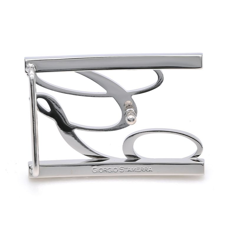 幅3.5cm用 【アウトレット】 バックルのみ トップ式バックル Gロゴバックル メンズ ブラス100% アルチェ用 FBM GLB1 35 シルバー 保証対象外