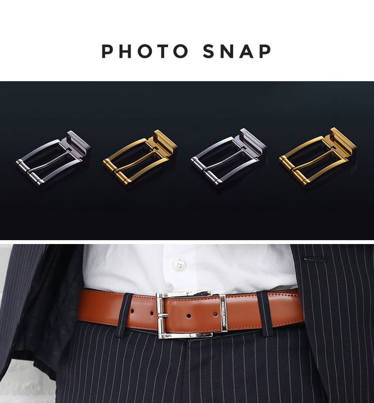 幅3.5cm用 バックルのみ クリップ式ピンバックル ブラス100% 実用新案取得モデル ゴールド 裏ロゴモデル