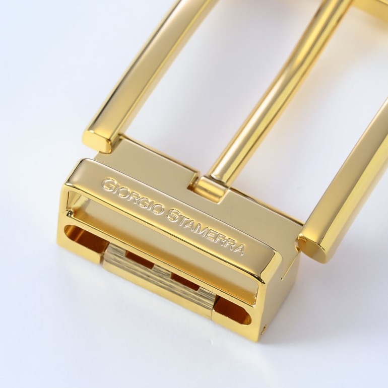 幅3cm用 バックルのみ クリップ式ピンバックル ブラス100% スタンダードモデル ゴールド