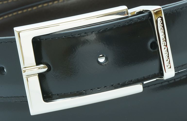 ジョルジオ スタメッラ ベルト カーフレザー グアナコ ブラック シルバーバックル 幅3cm ウエスト107cmまで対応 ストリンガシステム 名入れ可有料 工賃別売り