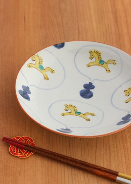 中町いずみ 平皿（ひょうたんから駒）｜九谷焼のうつわ｜和食器通販 じろや