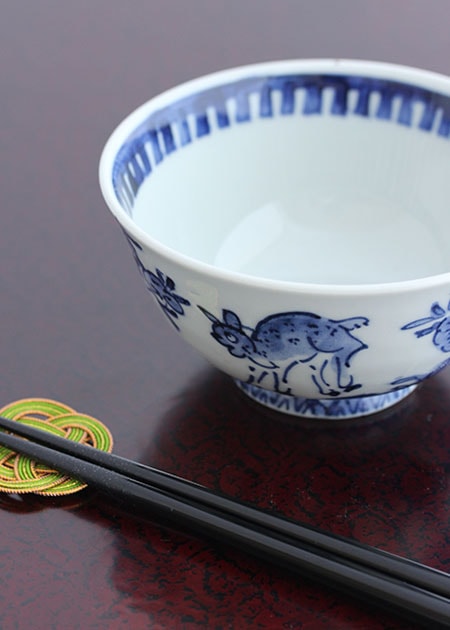 九谷萌春 夏用茶碗「花火」 九谷萌春 夏用茶碗「花火」 (春萌窯青茶碗 << KOHNOオンライン