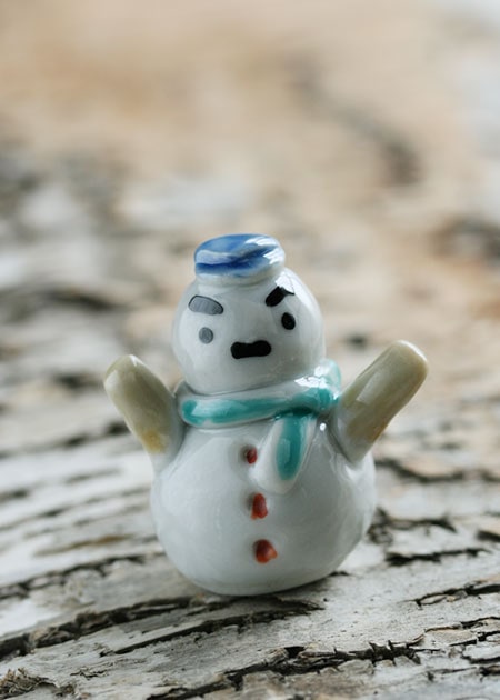 可愛いカラフル雪だるま 陶器 装飾品高い1050cm 多田利子 雪だるま｜置物｜九谷焼のうつわ｜和食器通販 じろや