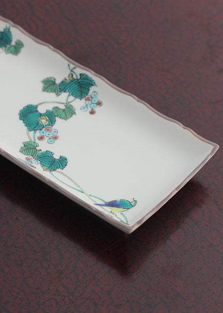 泰山窯 長皿（蔦花鳥）｜九谷焼のうつわ｜和食器通販 じろや