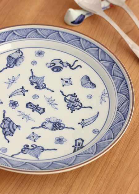 神戸　九谷焼 池島仁美 プレート皿（宝尽くし）｜九谷焼のうつわ｜和食器通販 じろや