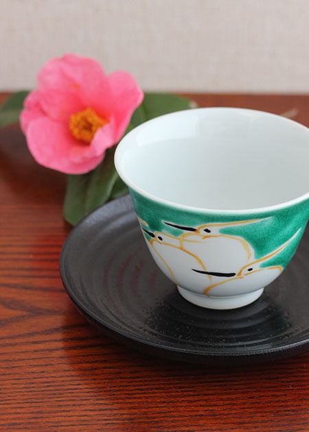 九谷美陶園 汲出(さぎ文様)|九谷焼のうつわ|和食器通販 じろや 九谷美陶園 汲出(さぎ文様)|九谷焼のうつわ|和食器通販 じろや