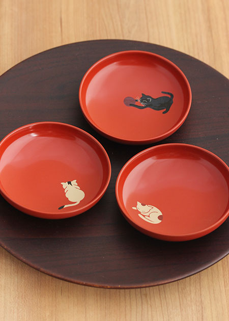 和風食器・容器(漆塗り) 丸盆 10.0 水引草 溜 木製 漆塗り トレー 12-10202 漆器の井助