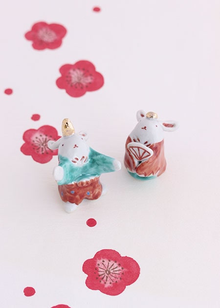 多田利子 うさぎ雛（小）｜置物｜九谷焼のうつわ｜和食器通販 じろや