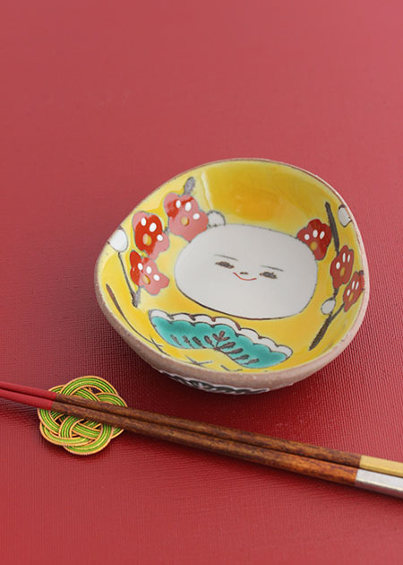 山﨑裕理 加賀姫だるま入れ子鉢／大（黄）｜九谷焼のうつわ｜和食器