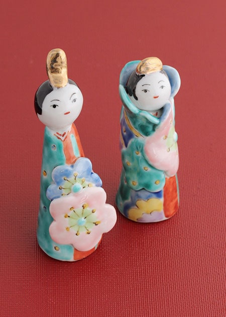 九谷焼　花立 多色花柄 逸品　桐箱付 名入れ】桐箱入り 九谷焼縁起コレクションちょこ&豆皿セット 【九谷焼