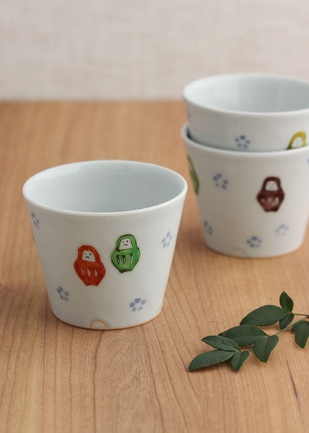 あめつち そば猪口（だるま）｜九谷焼のうつわ｜和食器通販 じろや