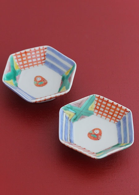庄田春海 六角小皿（姫だるま）｜九谷焼のうつわ｜和食器通販 じろや