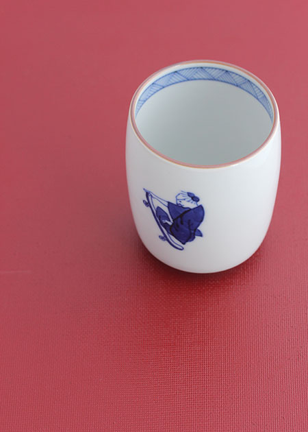 長右衛門窯 湯呑／笛吹（スケボー）｜九谷焼のうつわ｜和食器