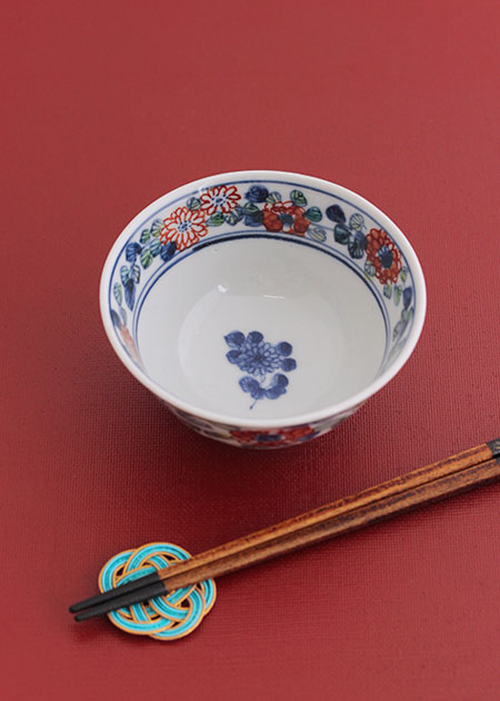 萌窯 飯碗（色絵回花文／小）｜九谷焼のうつわ｜和食器通販 じろや