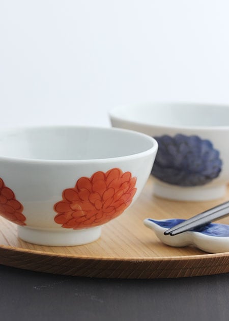 樋山真弓 飯碗セット（ぼたん／大）｜九谷焼のうつわ｜和食器通販 じろや