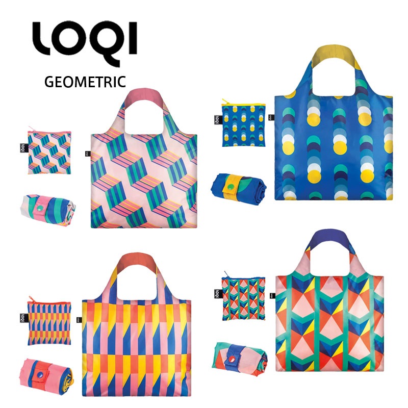 LOQI ローキー GEOMETRIC Circle Stripes Cubes Triangle エコバッグ