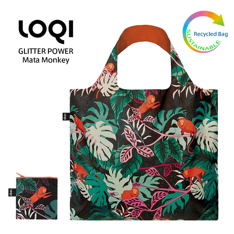 LOQI ローキー GLITTER POWER Mata Monkey マタモンキー サル エコバッグ 