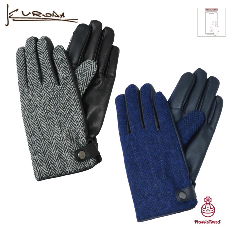 kuroda クロダ Harris Tweed　グローブ/タッチパネル対応 手袋 メンズ