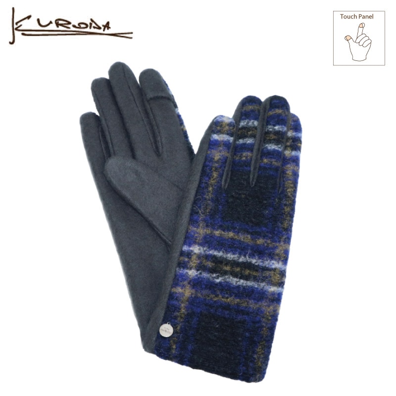 kuroda クロダ タータンチェックコンビジャージグローブ/タッチパネル対応 手袋