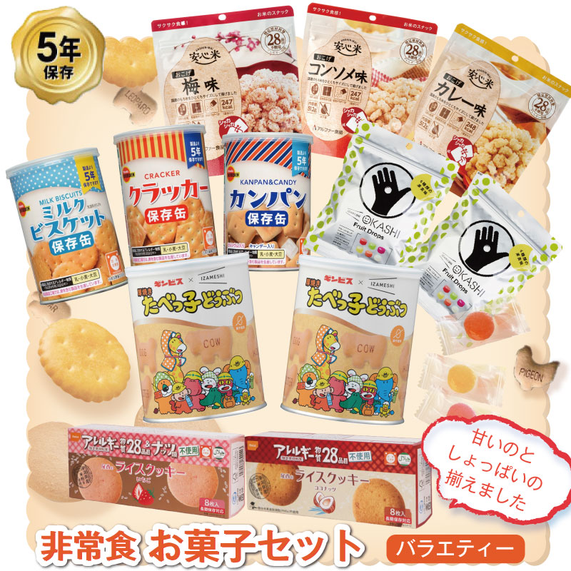 5年保存 非常食 お菓子セット バラエティー 10種 12品セット