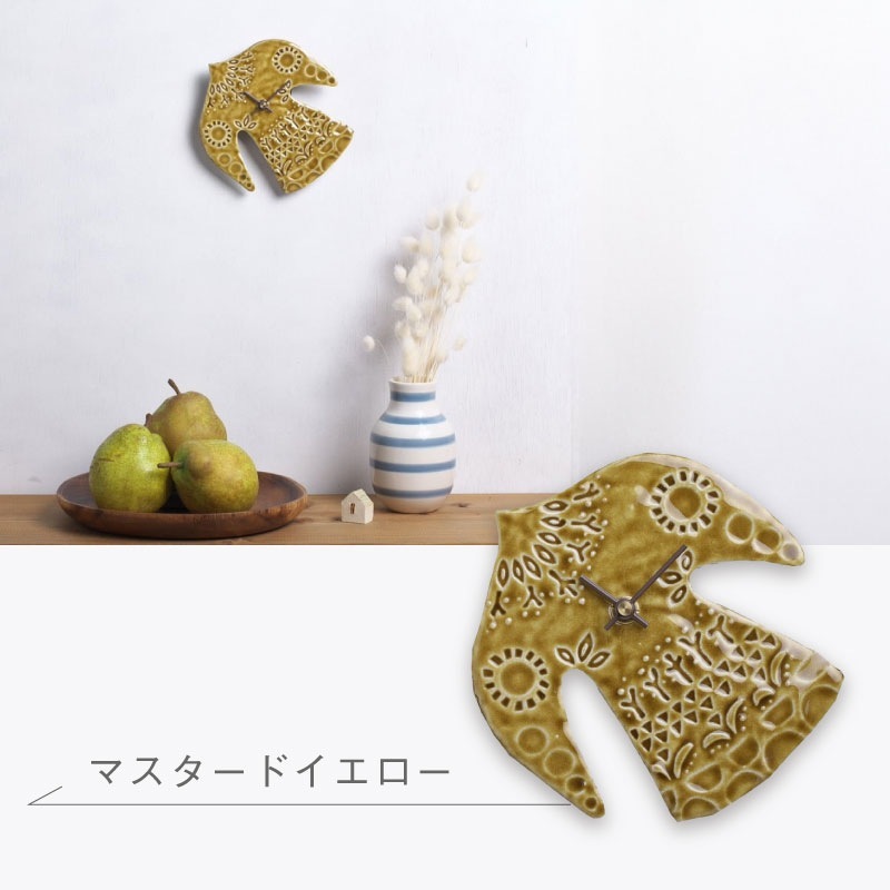 Junko Nakamura×SUGY JAPAN 掛け時計 幸せを運ぶ Happy bird clock
