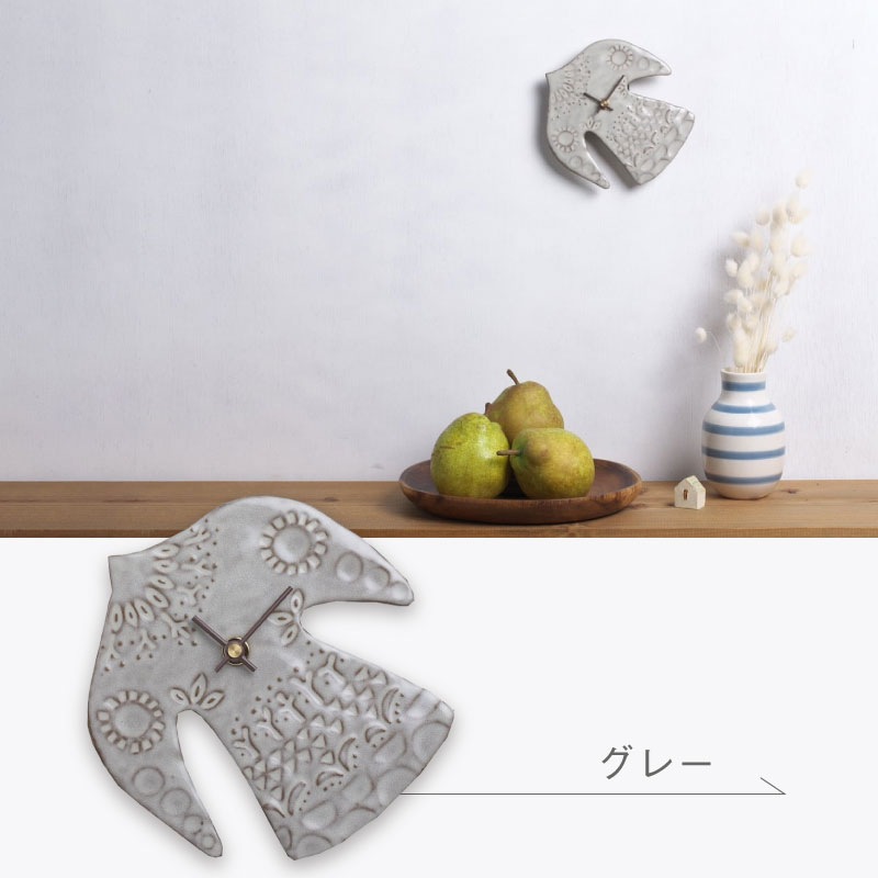 Junko Nakamura×SUGY JAPAN 掛け時計 幸せを運ぶ Happy bird clock