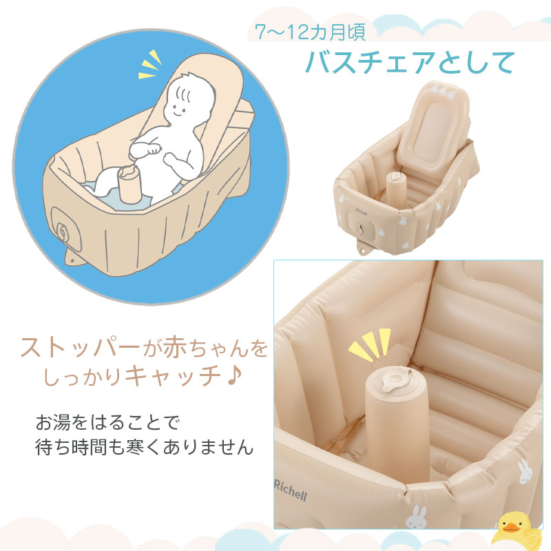 Richell リッチェル ミッフィーふかふか ベビーバス ステップアップ ベビーバス