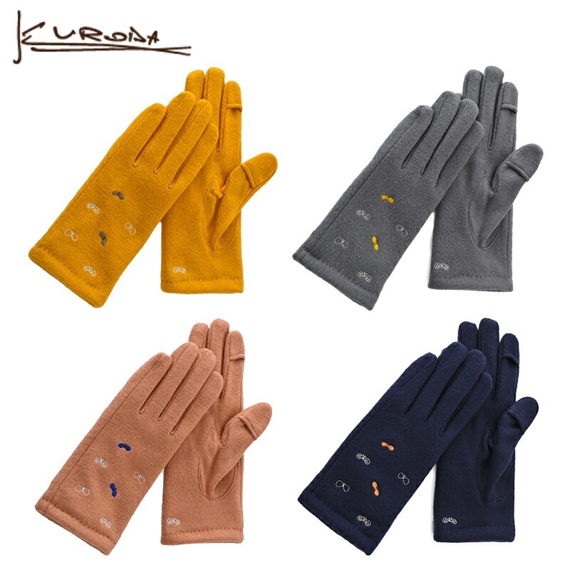 kuroda クロダ ちょうちょ刺繍ジャージグローブ 北欧風刺繍シリーズ