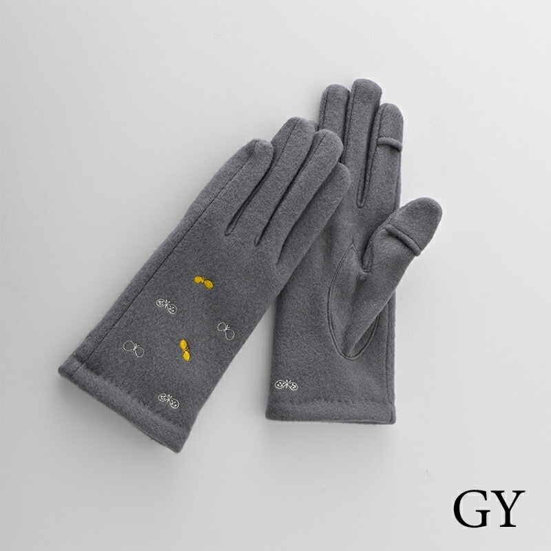 kuroda クロダ ちょうちょ刺繍ジャージグローブ 北欧風刺繍