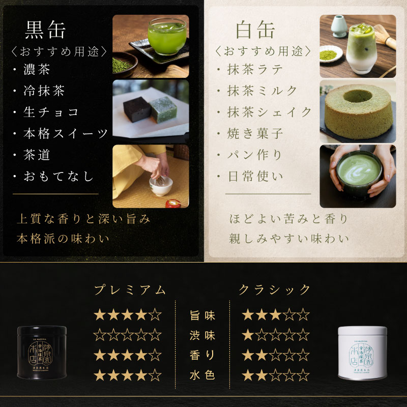 宇治抹茶  2缶セット 黒缶 白缶  40g×2  清泉園本店