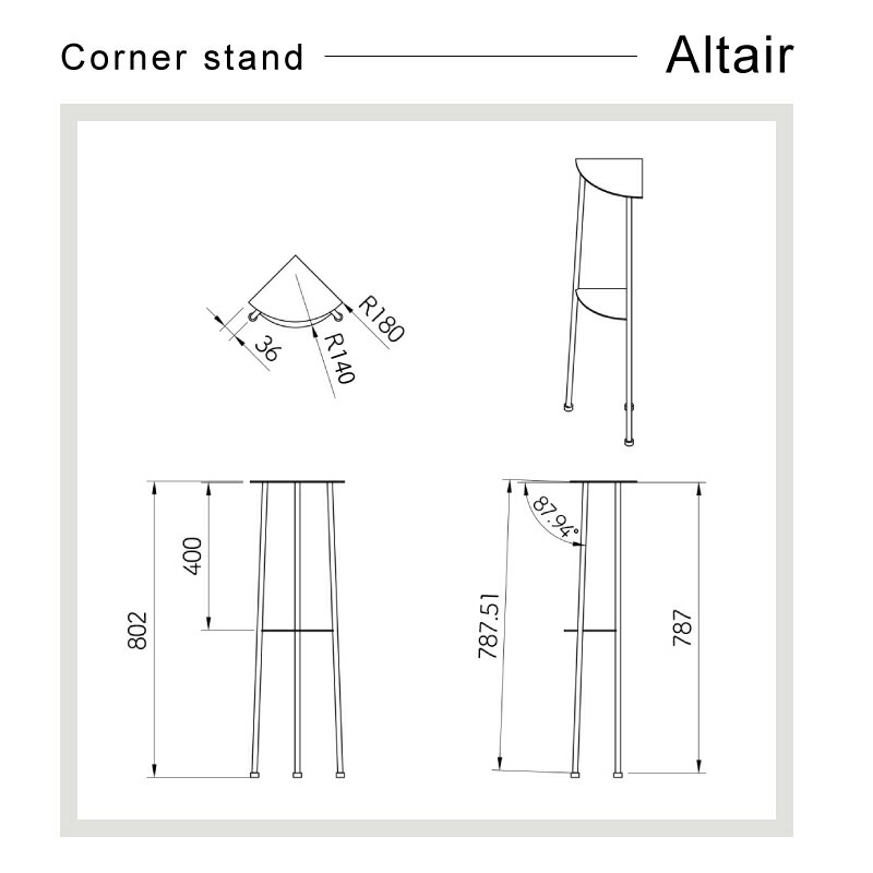 Metal Garage RAD アイアン家具 コーナースタンド Altair 日本製 完成品