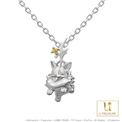 絶版貴重　メガルカリオ　ネックレス　ポケモン　アクセサリー　希少　レア ポケモン】ワンパチ ネックレス プラチナ ユニセックス 男女兼用